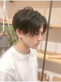 前下がりメンズショート