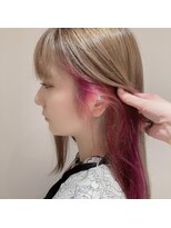 ネオヘアー 曳舟店(NEO Hair)&nbsp;ミルクティーベージュ×ピンク/曳舟インナーカラー髪質改善