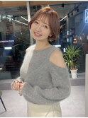 韓国風ショート×ミルクティーピンク×大人可愛い☆