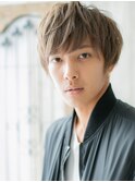 イケメン外国人風ハイライトカラーくせ毛風マニッシュf与野
