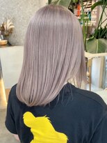 ダブルカラーピンクベージュベージュカラーケアブリーチレイヤー
