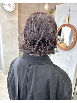テトヘアー(teto hair) ボブパーマ くるくる レッドカラー