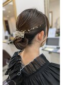 お呼ばれヘア シニヨンスタイル