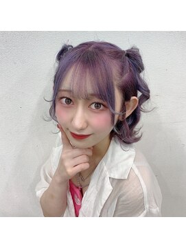 ドットハリス(.Hallis) ブリーチカラー／ラベンダーカラー／前髪カット