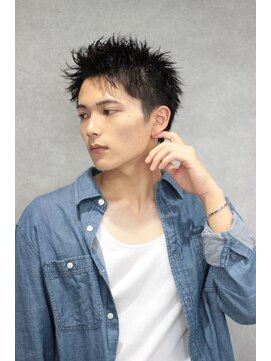 ブラック 渋谷 2nd(BLUCK) ボックスショートツイスパ スパイキーアップバング刈り上げ