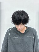 マッシュウルフ/メンズウルフ/ウルフカット/黒髪ウルフ/縮毛矯正