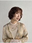 ボブパーマ×顔まわりレイヤーでニュアンスオシャレヘア