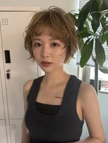 ラフ 新宿(Laff) ボブパーマ/切りっぱなしボブ/ハイトーンカラー/縮毛矯正