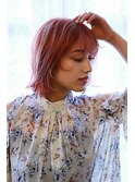 ハッシュカット/レイヤーボブ/カシスレッド/ピンクブラウン