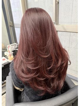 シエンゴールド(CIEN gold) レイヤーカット/ワインレッド/ロングレイヤー#浜松駅#カラー