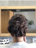 三つ編みアップスタイル