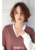 【nao*c富雄店】マロンベージュカラー☆ほつれウェーブボブ