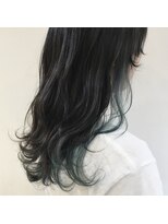 ヨーク(YOKE)&nbsp;インナーカラーフォレストグリーンフリンジウェーブ10代20代