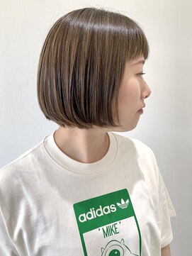 フォーク FOLK 【FOLK】極細ハイライト透明感ベージュ☆似合わせミニボブ♪