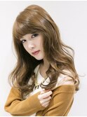 大人可愛いロング顔まわり前髪カット似合わせ小顔カット