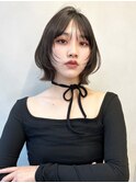 似合わせカットメルティカラーフェミニンロングマロンベージュ