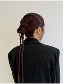 ヘアセット/ヘアアレンジ/カチモリ/編みおろし/ハーフアップ