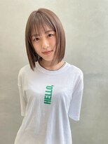 シゼン(SHIZEN)&nbsp;切りっぱなしボブ×ナチュラルベージュ