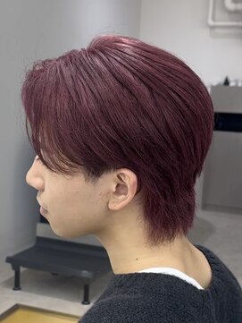 ワンズ リー 上大岡店(One's ly) スパイキーショートブルーブラックフェザーパーマサーフカール