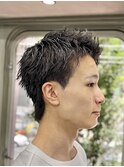 刈り上げアップバングスパイキーショートパーマスパイラルパーマ
