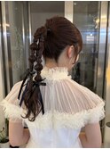お呼ばれセット　大人っぽあみおろしツイン
