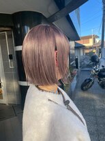  fit stand 千葉/ショートボブ/カット/パーマ/ダブルカラー/トリートメント/縮毛矯正&nbsp;イメチェン/ピンクベージュ/アンブレラカラー[千葉]