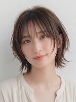 ウィールール 栄町店(WE RULE)&nbsp;レイヤーショートボブ小顔外ハネスタイルグレージュ