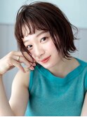 20.30.40代おすすめ♪眉上シースルーバング×ショートボブ