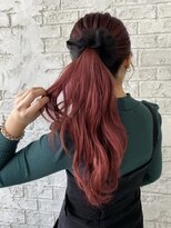 プライズ 池袋店(prize)&nbsp;シアーシュシュでモテ髪ポニーテールカシスピンク7024