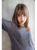 大人かわいい前髪セシルカットココアブラウンフリンジウェーブ