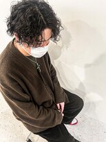 ヒビヲ(HIBIO)&nbsp;ツイストスパイラルパーマツーブロックメンズマッシュメンズヘア