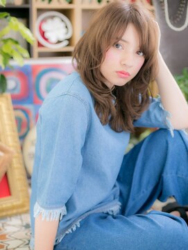 カバーヘア ブリス 戸田公園西口店(COVER HAIR bliss) 大人かわいい斜めバング小顔ブラウンh2戸田公園20代30代40代