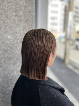 オーガニックエコ 川越(organic+eco) 20代30代40代ぷつっとストレートミディボブベージュ