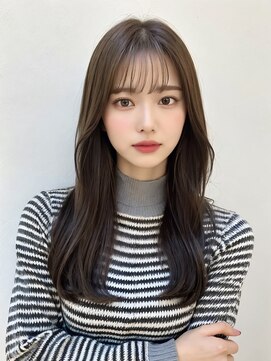 ワタトリ(waTatori) 黒髪×韓国風ストレート/オリーブグレー/縮毛矯正