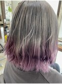 グラデーションカラー × シルバーグレー × ピンクパープル