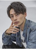 小久保styleフェザーパーマグレーブルーカラー刈り上げショート