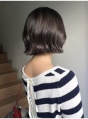 切りっぱなしボブ外ハネ外国人風ボブブラウンカラー前髪なし