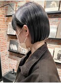 20代30代ミニボブココアブラウン小顔美肌ストレート丸み