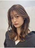 くびれ アプリコットオレンジ 夏のヘアアレンジハイライトカラー