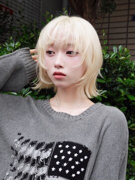 アルバム 銀座(ALBUM GINZA) ボブブリーチホワイトベージュハイトーン_F30840