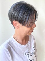 モリオフロムロンドン 原宿本店(morio from London) 【morio原宿】ハンサムショート ハイライトカラー ネイビー