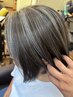 白髪ぼかしハイライト＋艶髪カラー＋カット ￥13300 【橋本】