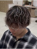 アッシュ 等々力店(Ash) 【メッシュキャップ】ハイライトパーマスタイル メンズ