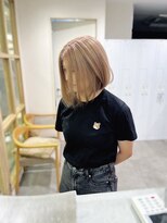 チェレ ブラン 堺東店(Chere brun)&nbsp;ショートボブ×ミルクティーベージュ×内巻きボブ