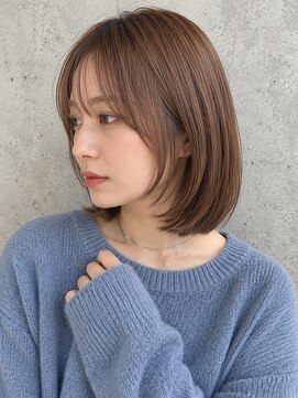 ルシードスタイル バレッタ(LUCIDO STYLE BARRETTA) ストレートボブ×シースルーバング×ブラウンカラー