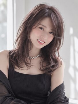 ノラ ギンザ(NORA GINZA) ウルフレイヤー×セミロング×パーマスタイル20代30代40代50代