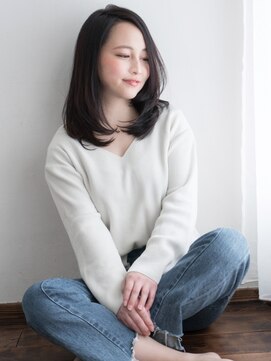 クラウン(CROWN) 艶感ワンカール×センターパート☆大人ストレート