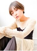 アッシュブラウン×ナチュラルショートボブ