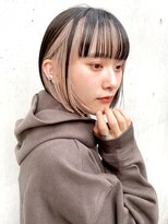 ノラキチジョウジ(NORA KICHIJOJI) 黒髪 インナーカラー ミニボブ 切りっぱなしボブ