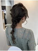 編み下ろしアレンジ 結婚式ヘアアレンジ ヘアセット